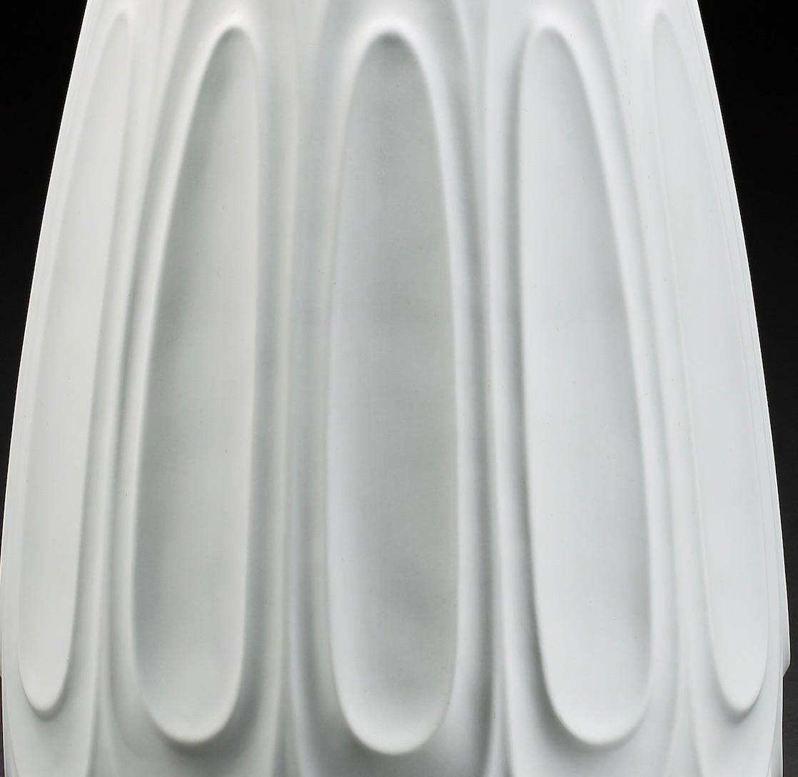 Heinrich Vase Urn Floor Standing White Sculpted Porcelain For Sale 1