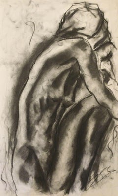 The Thinker, Drawing, Charcoal on Paper