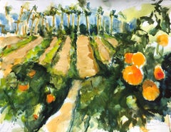 Riverside Orange Groves, Painting, Watercolor on Watercolor Paper