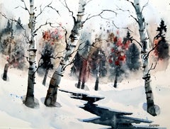 Frozen, Pittura, Acquerello su carta acquerellata