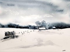 Prima luce, Pittura, Acquerello su carta acquerellata