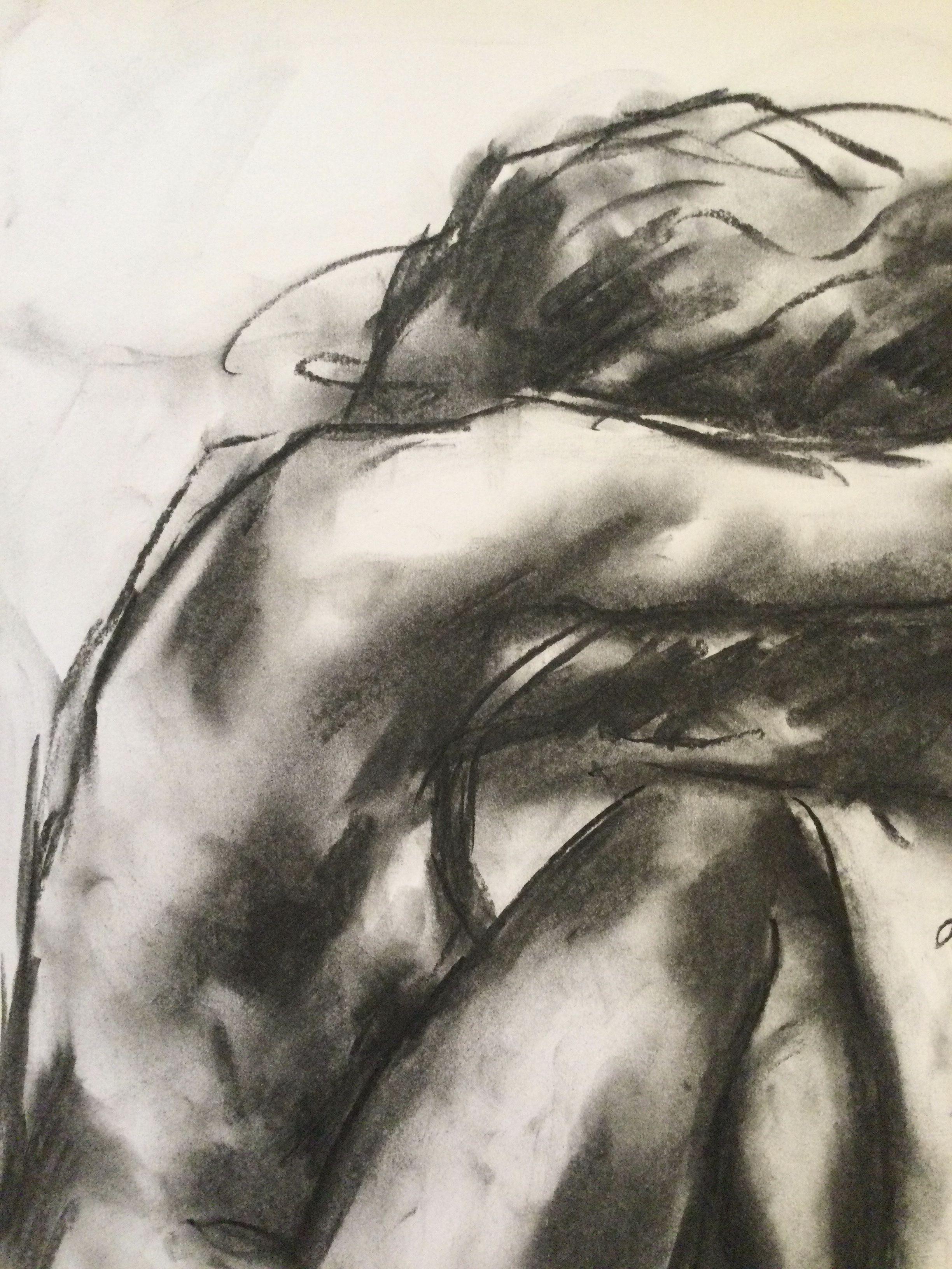 Escape, Drawing, Charcoal on Paper - Art by James Shipton