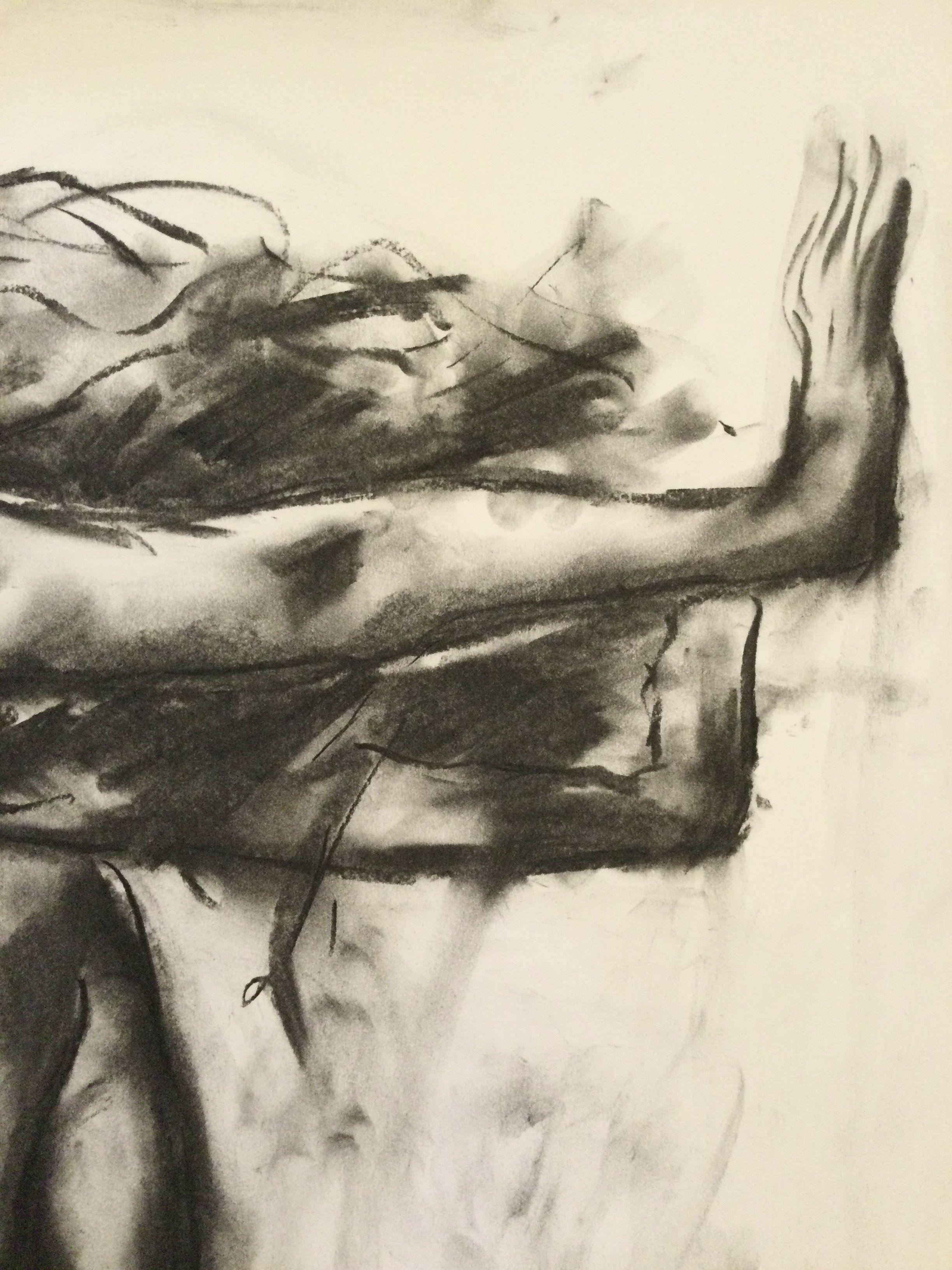 Escape, Drawing, Charcoal on Paper - Impressionist Art by James Shipton