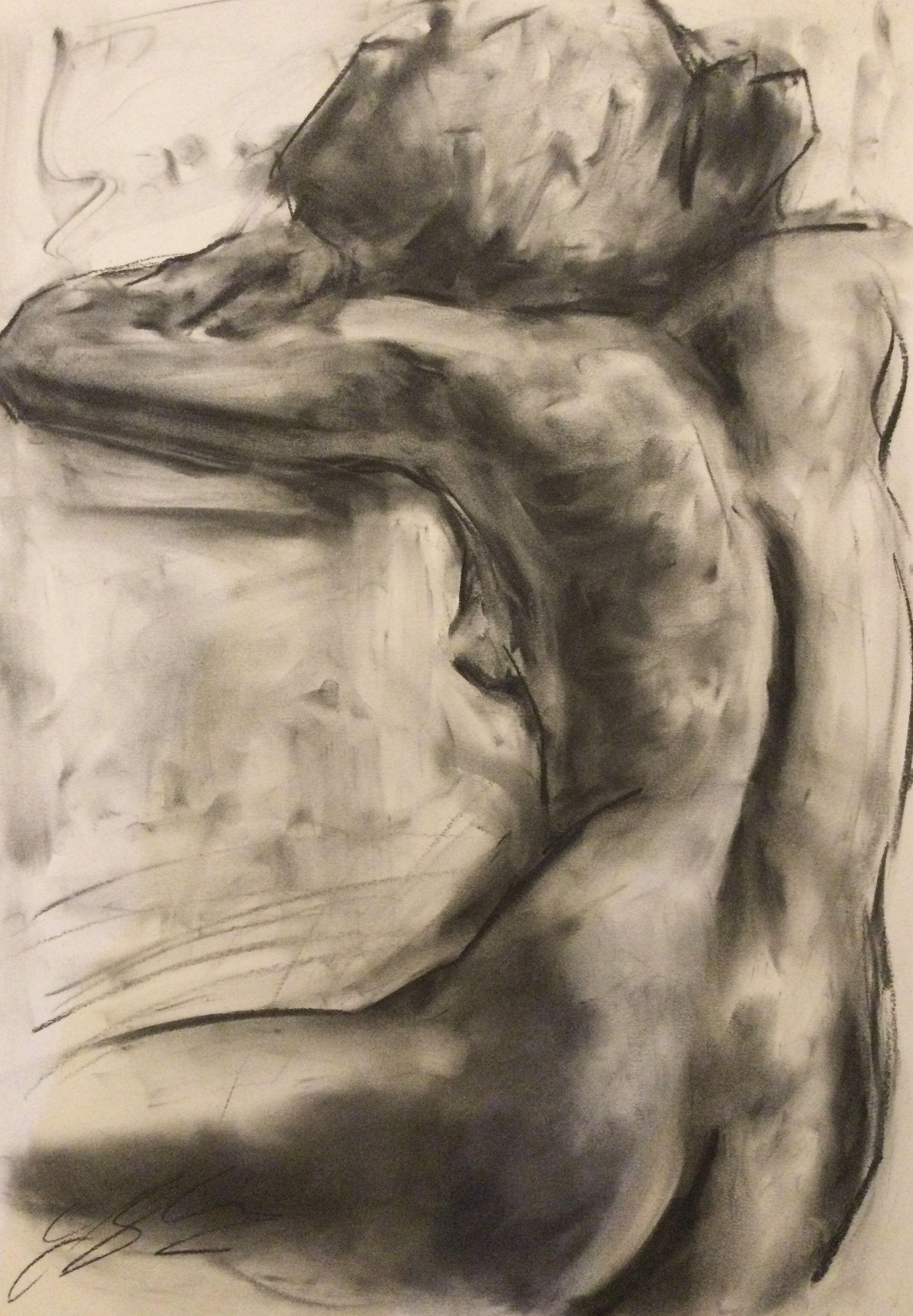 Shine, Drawing, Charcoal on Paper - Art by James Shipton