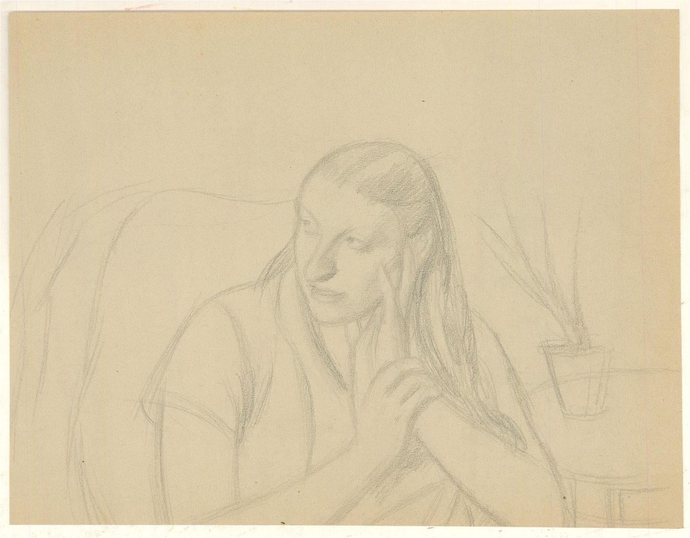 Dorothy Hepworth (1894-1978) - Mid 20th Century Graphite Drawing, Self-Portrait 1