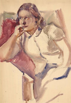 Dorothy Hepworth (1894-1978) - Mid 20th Century Watercolour, Seated Sonya Redway