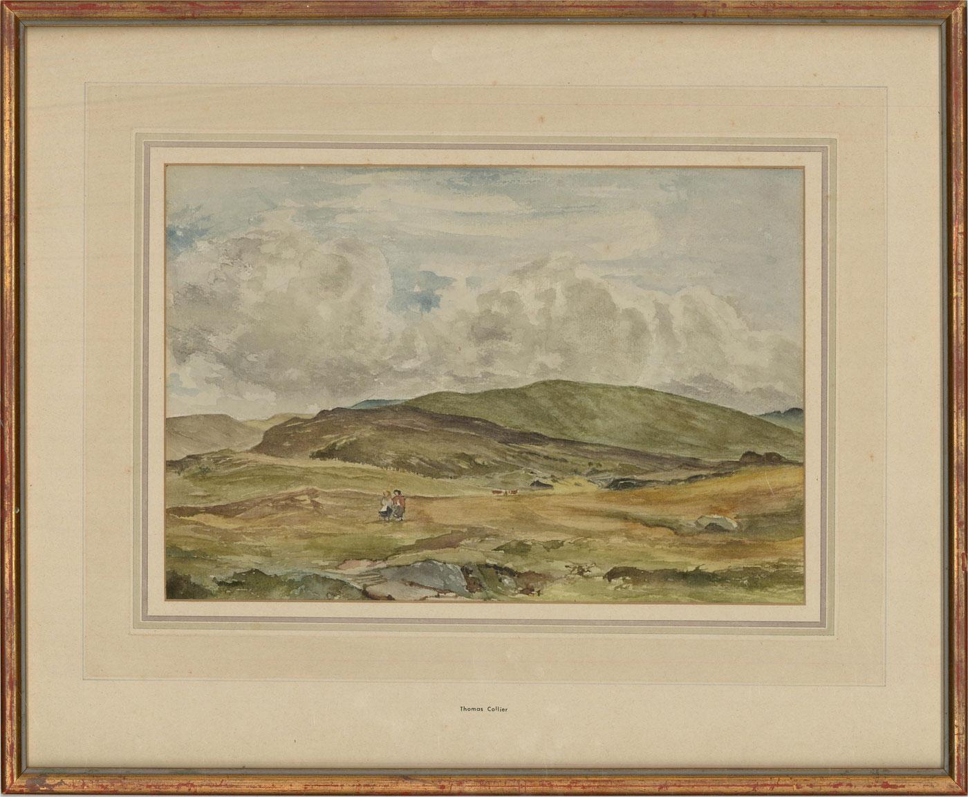 Thomas Collier RI Landscape Art - Manner of Thomas Collier - Mid 19th Century Watercolour, Moorland Landscape