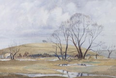 H. McDowall - Aquarelle du 20e siècle, paysage d'hiver