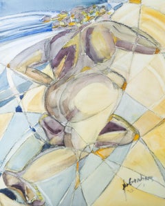 2002 Watercolour - Abstracted Figure in Yellow