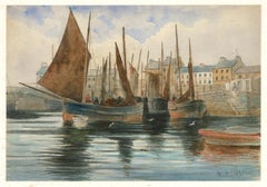 William Henry Stopford (1842-1890) - Watercolour, Port St Mary, Isle of Man