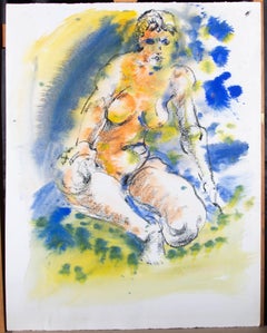 Hendrik Grise (1917-1982) - 20th Century Watercolour, Seated Nude Figure