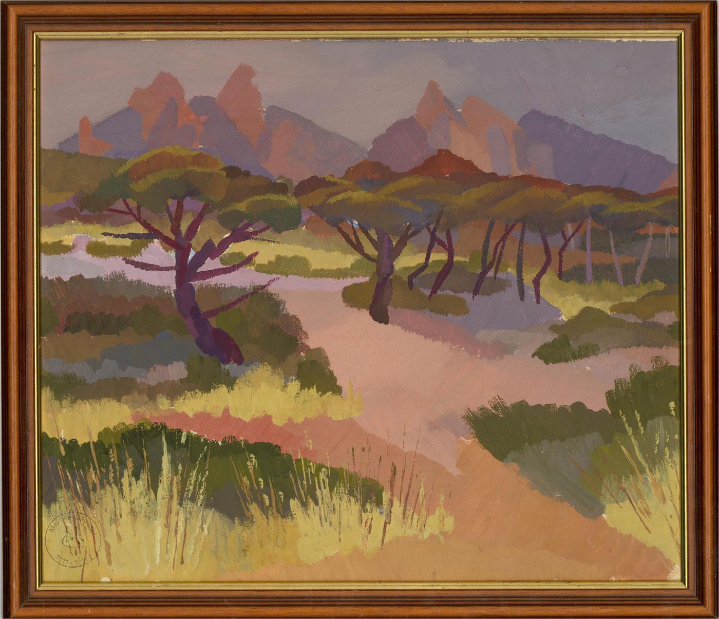 Maurice Colasson (1911-1992) - Contemporary Gouache, Scrub Land At Sunset 2