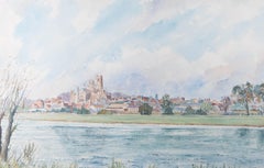 Michael Goymour (b.1929) - Large Contemporary Watercolour, Ely Across the Ouse