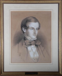 Mid 19th Century Charcoal Drawing - Portrait of William Edmund Calder