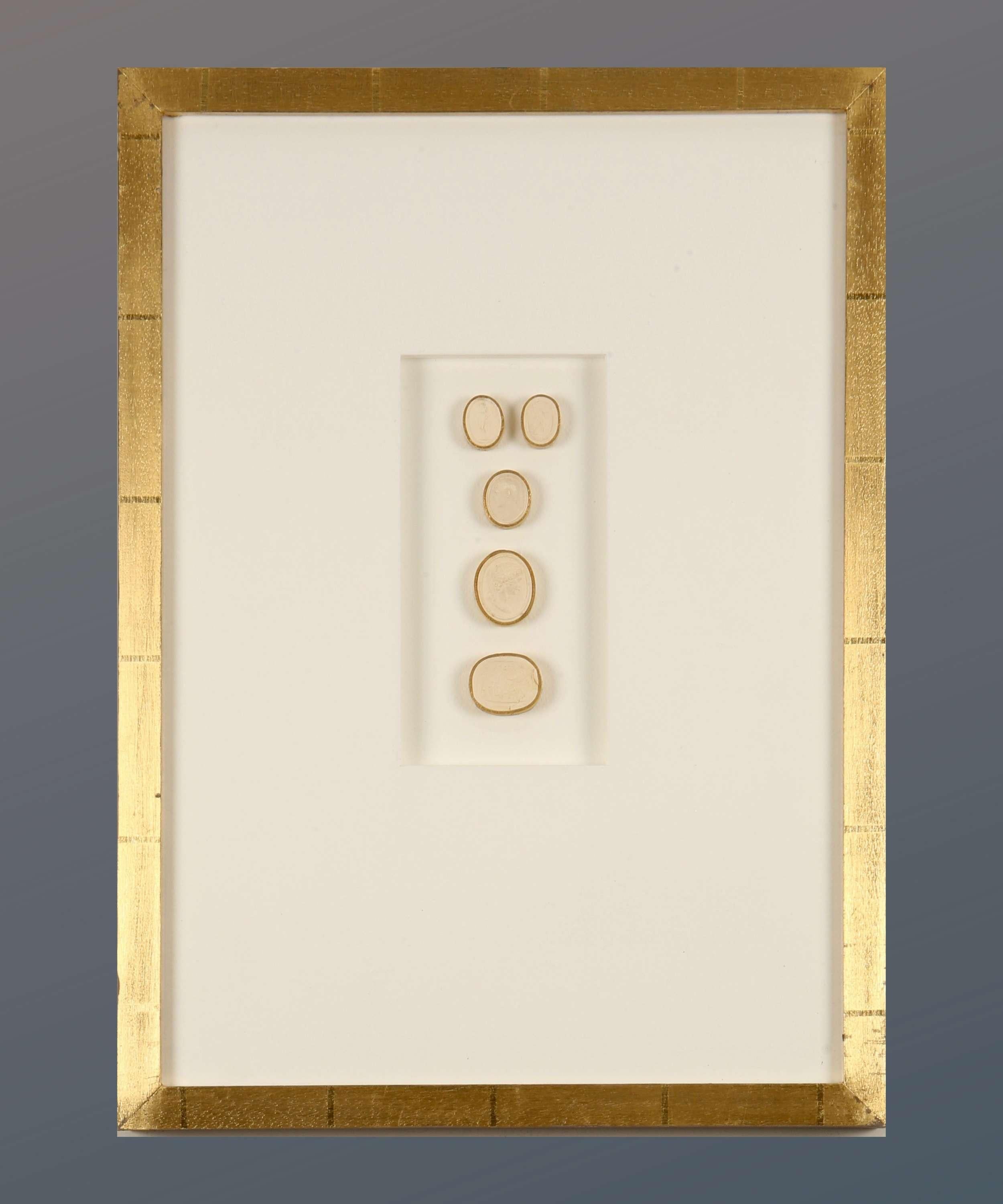 Paoletti Impronte, ‘Mussei Diversi’ Framed Plaster Cameo Seals, Rome c1800 - Art by Bartolomeo Paoletti and Pietro Paoletti