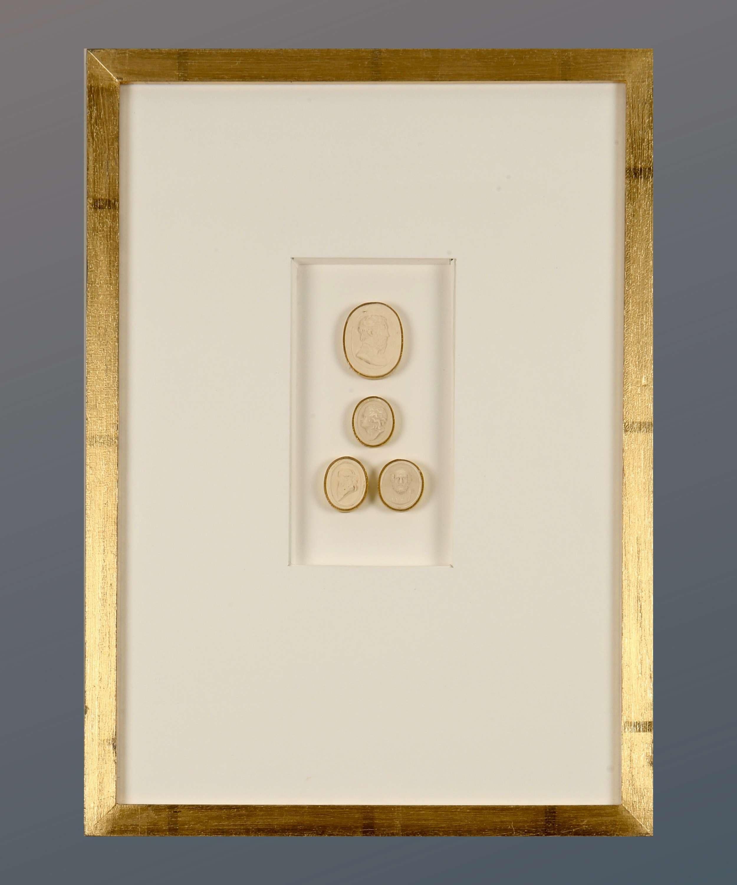 Paoletti Impronte, ‘Mussei Diversi’ Framed Plaster Cameo Seals, Rome c1800 - Art by Bartolomeo Paoletti and Pietro Paoletti