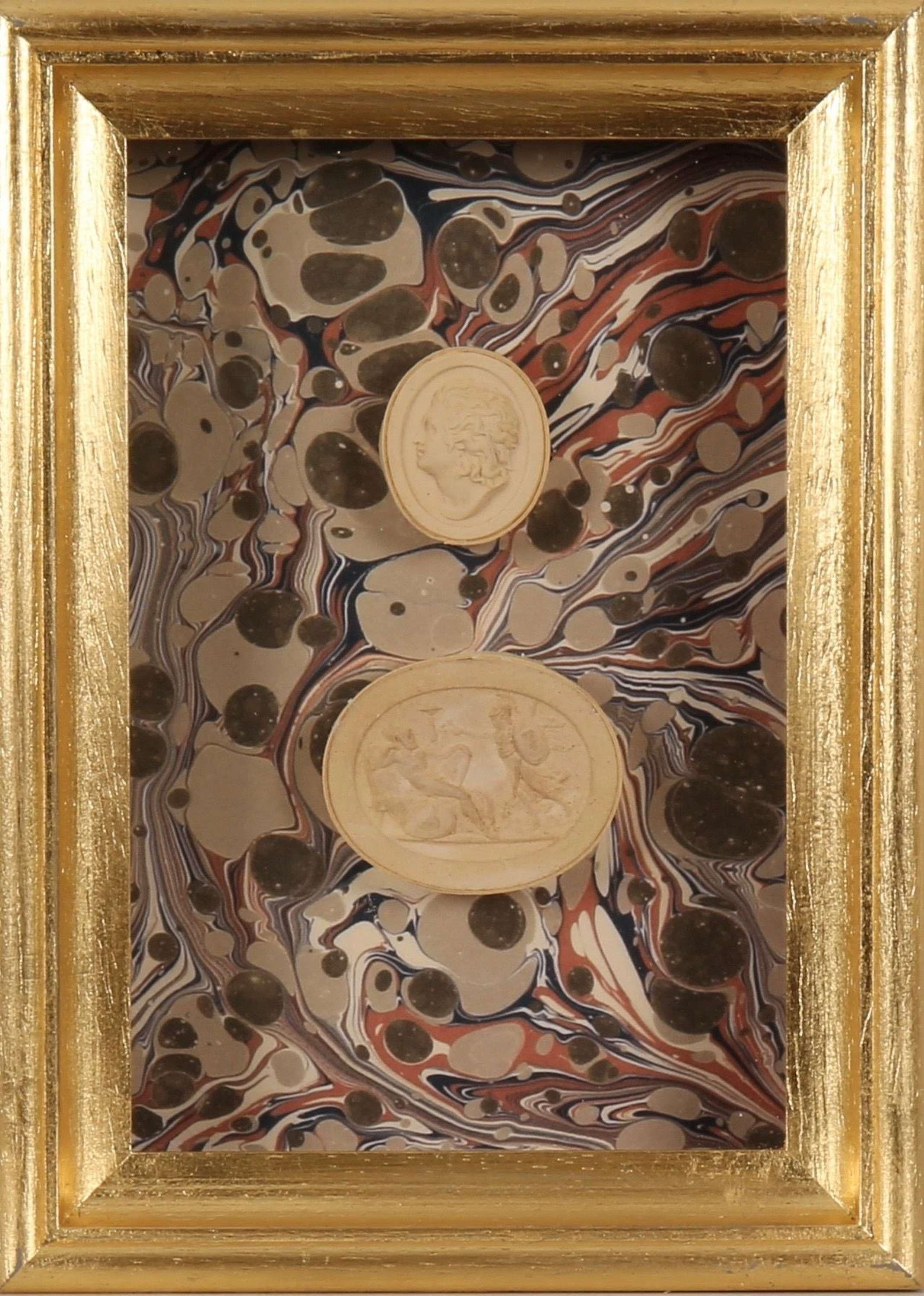 Paoletti Impronte, ‘Mussei Diversi’ Framed Plaster intaglio Seal, Rome c1800. - Art by Bartolomeo Paoletti and Pietro Paoletti