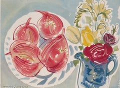 Alan Halliday: A collection of Watercolours of Fruits and Flowers, Hand Painted 