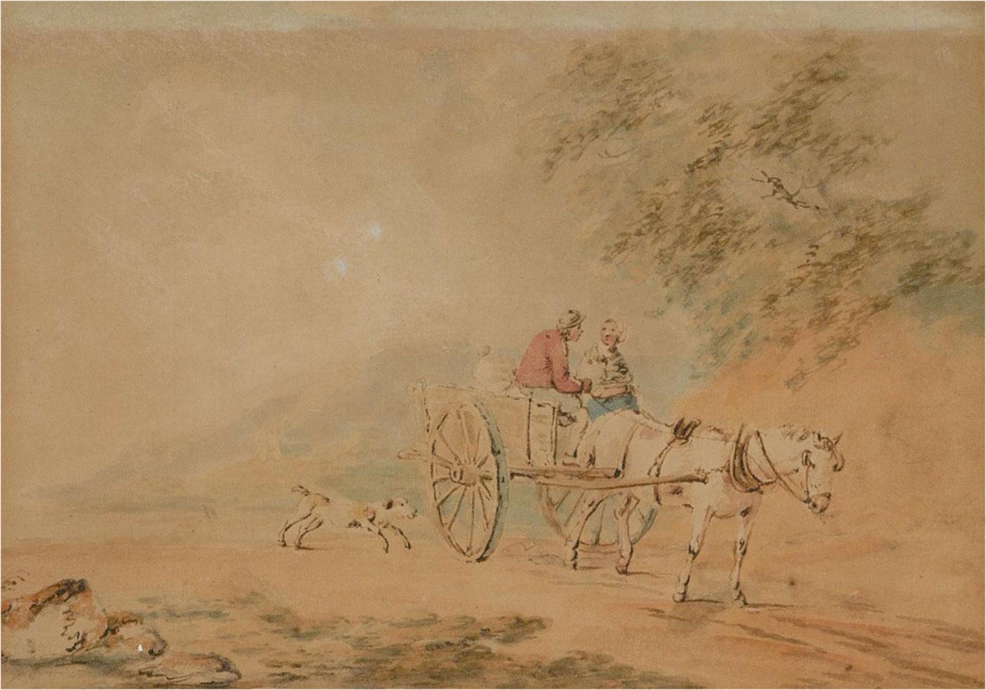 Peter La Cave (1769-1811) - 18th Century Watercolour, Pony and Trap 2