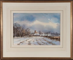 Andrew King (b.1956) - Signed 1988 Watercolour, Snowy Landscape