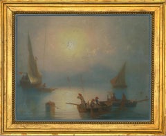 Circle of La Pira (1839-1870) - Mid 19th Century Gouache, Italian Fishing Boats