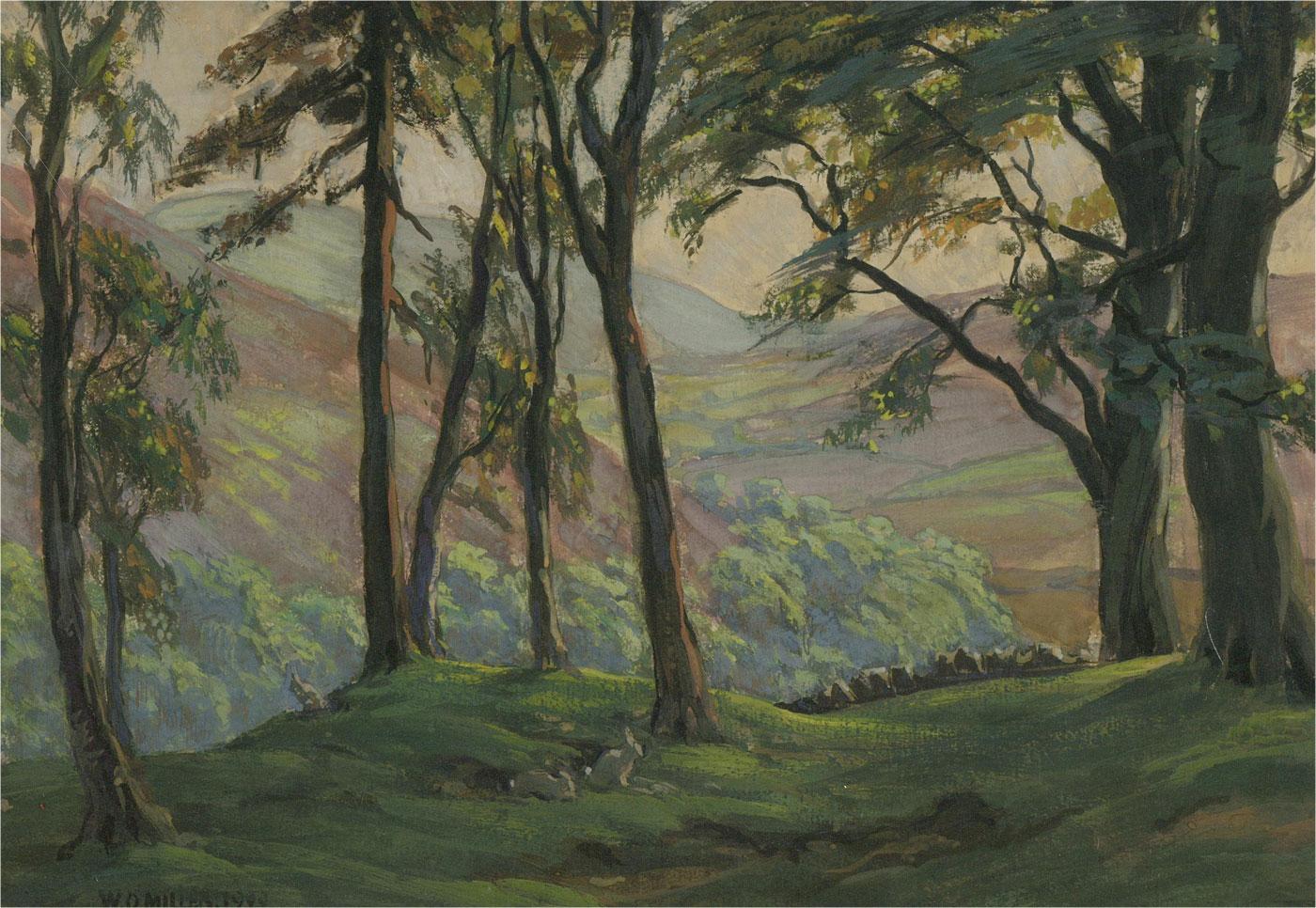 William Ongley Miller (1883â€“1960) - 1922 Gouache, Strawberry Lea Stone Circle 2