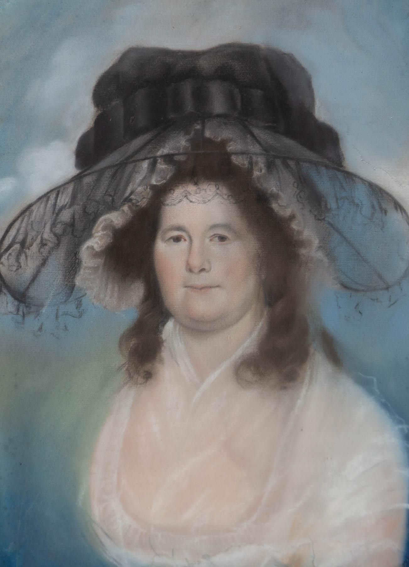 American c.1790 Pastel - Elizabeth Rogers (1751-1810) - Art by Unknown