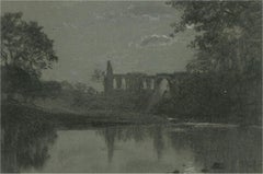 Attrib. Leonard A. Pownall (fl.1897-1913) - Charcoal Drawing, Bolton Abbey
