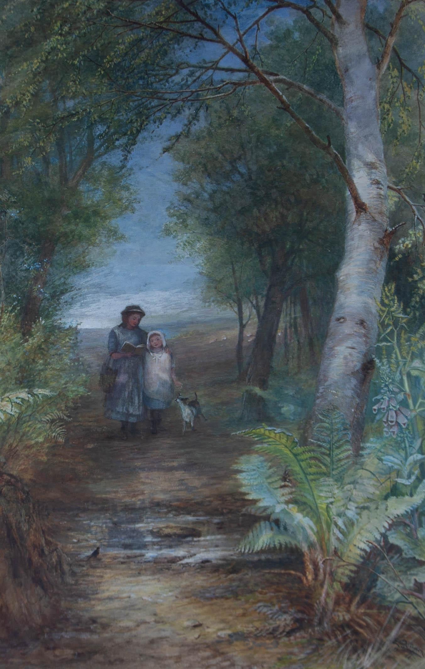 Ellen Vernon (1831-1902) - Late 19th Century Watercolour, Walking in the Woods 1