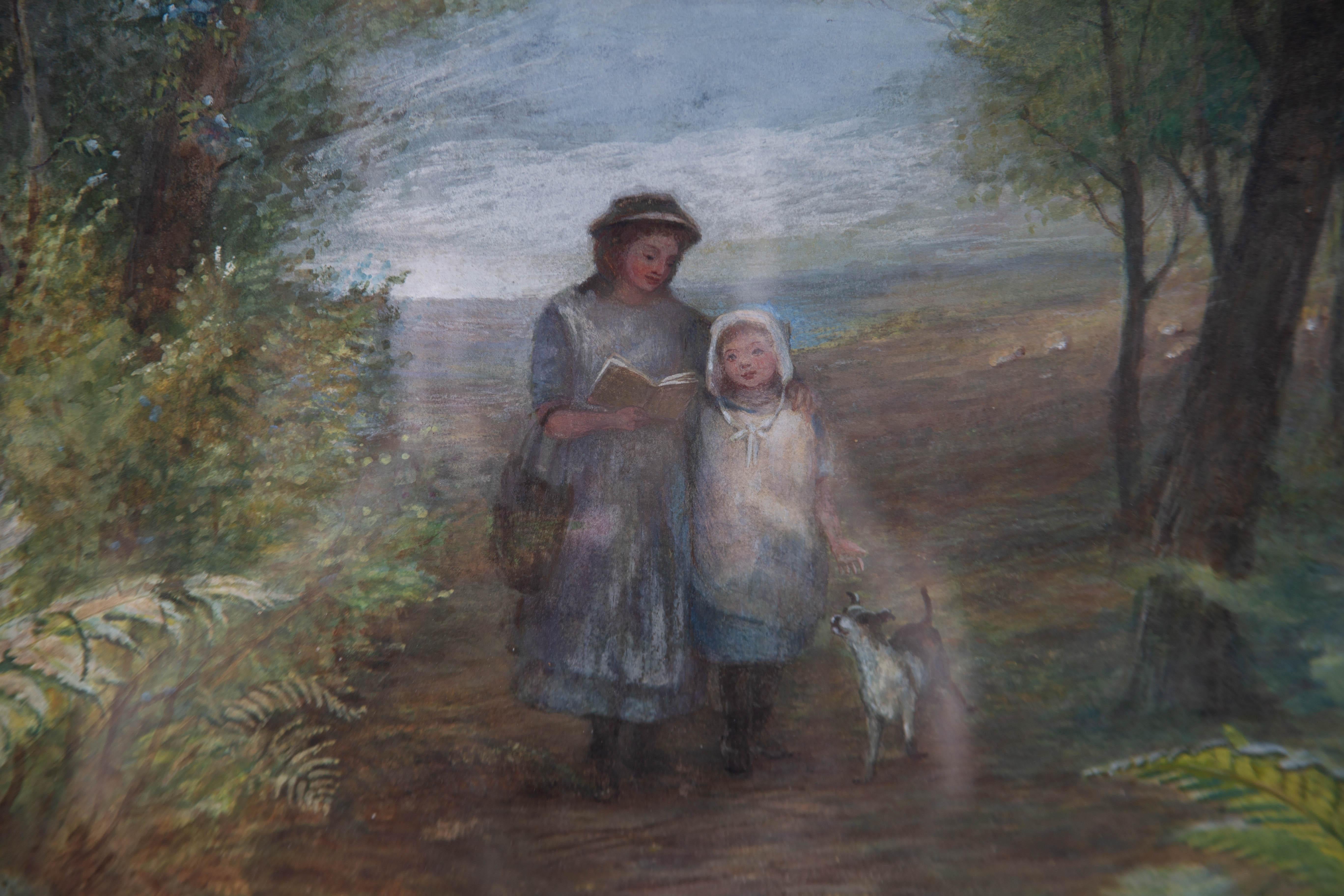 Ellen Vernon (1831-1902) - Late 19th Century Watercolour, Walking in the Woods 3