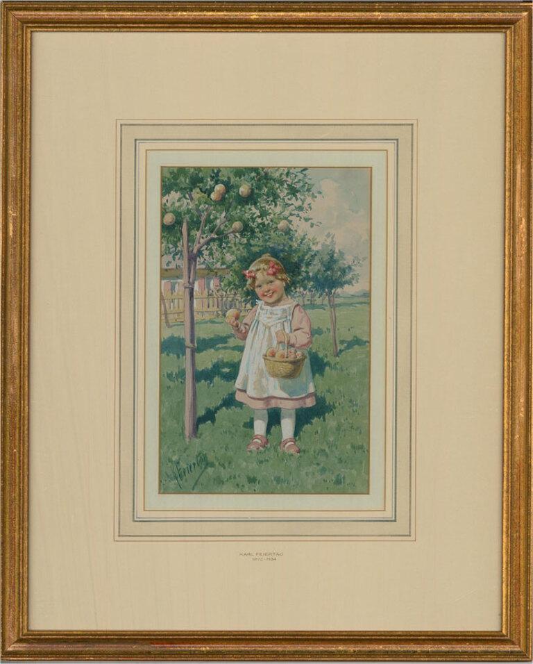 Karl Feiertag (1874-1944) - Austrian Early 20th Century Watercolour, Apple Tree 1