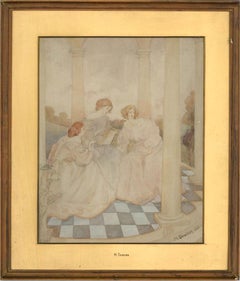 M. Dawson - 1911 Watercolour, Three Dainty Destinies