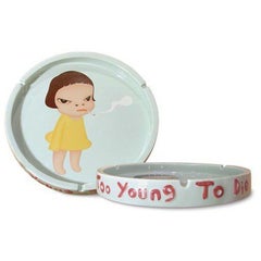Yoshitomo Nara, Too Young to Die, Glazed Ceramic Ashtray, 2002