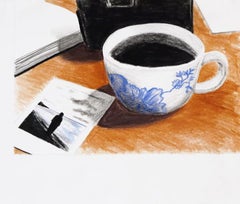 Seeing In - contemporary original teacup mug still life coloured pencil drawing