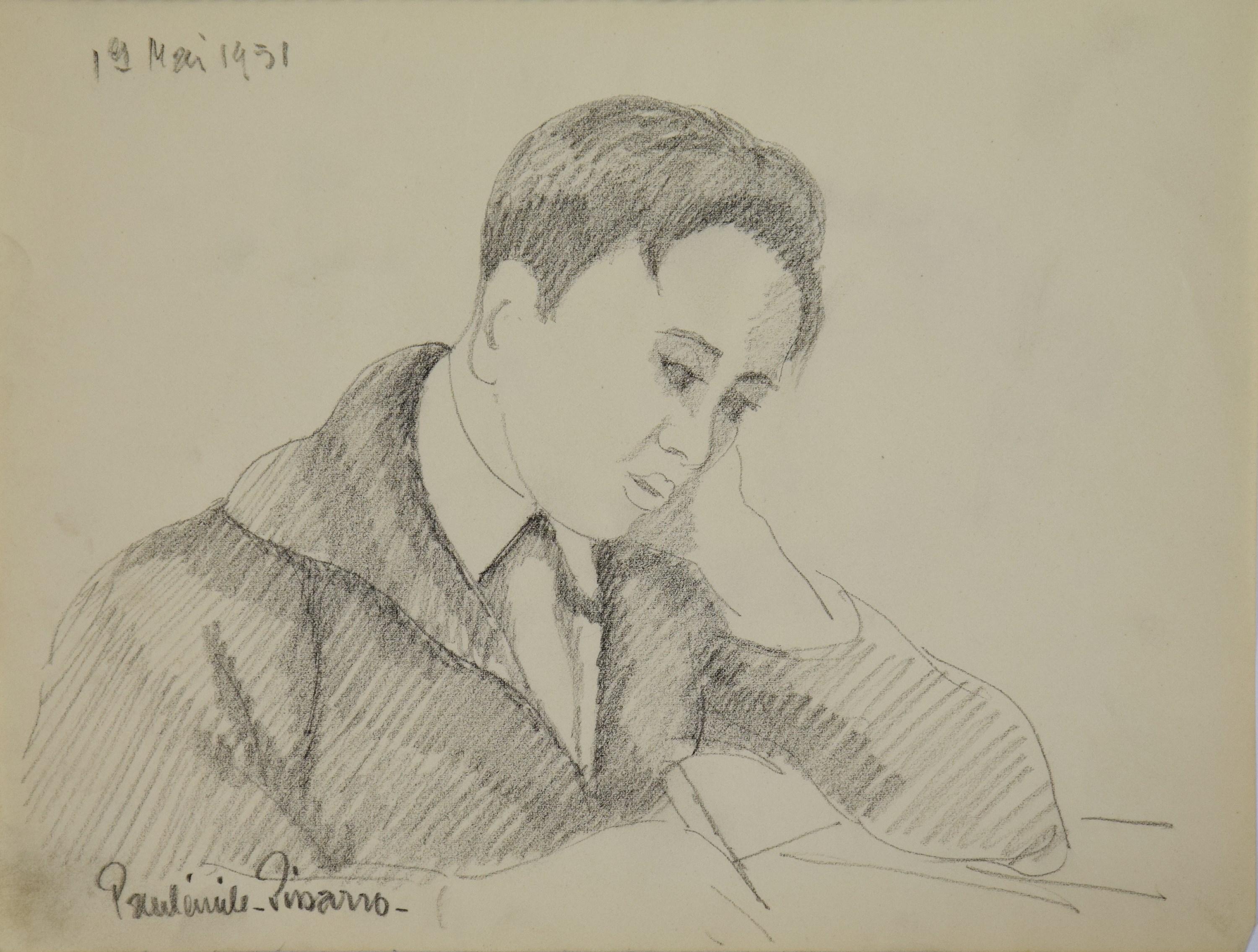 SOLD UNFRAMED 

Les Devoirs by Paulémile Pissarro (1884 - 1972)
Graphite on paper
20.2 x 27 cm (8 x 10 ⁵/₈ inches)
Signed lower left, Paulémile-Pissarro- and dated upper left
Executed in 1951

Provenance
Estate of the Artist
Yvonne Pissarro, née