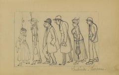 Figures de Profil by Paulémile Pissarro, 1972 - Pencil on paper