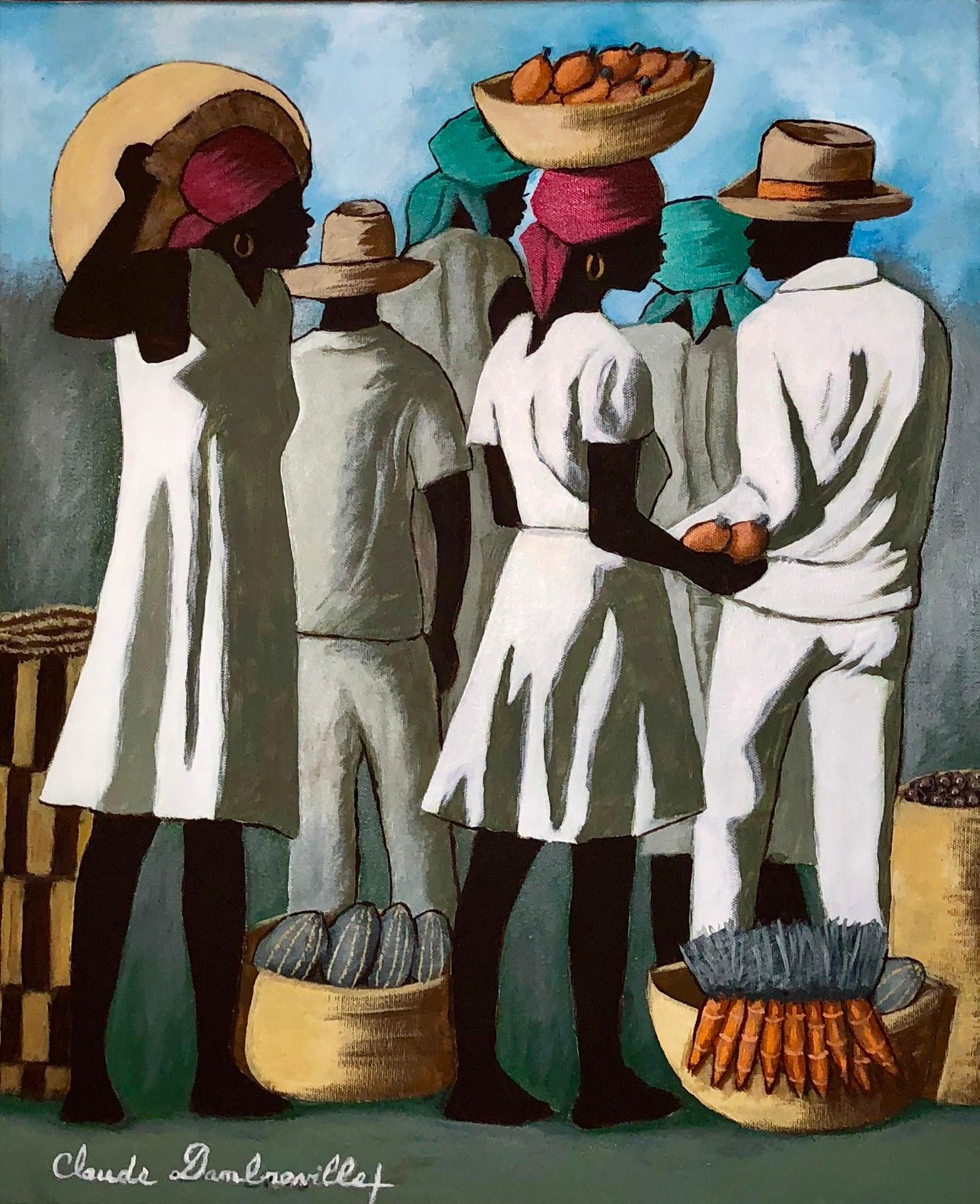 Claude Dambreville Portrait Painting - On Their Way To The Market #15MFN