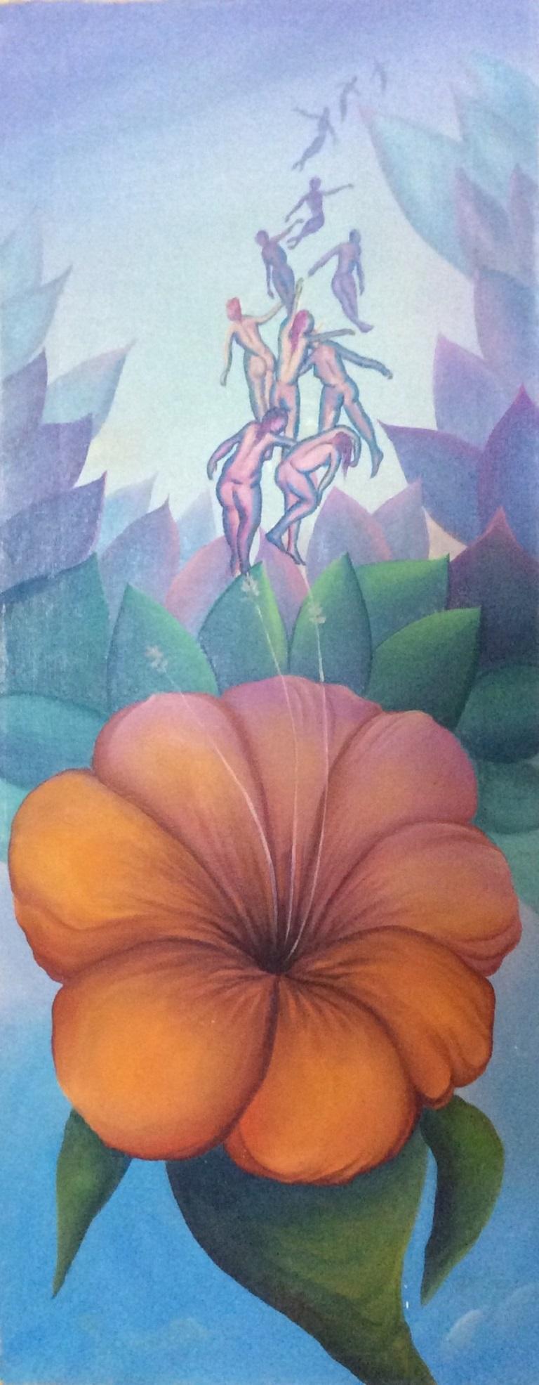 Hibiscus/Ladies - Art by Raymond Dorleans (Haitian, 1947-2000)