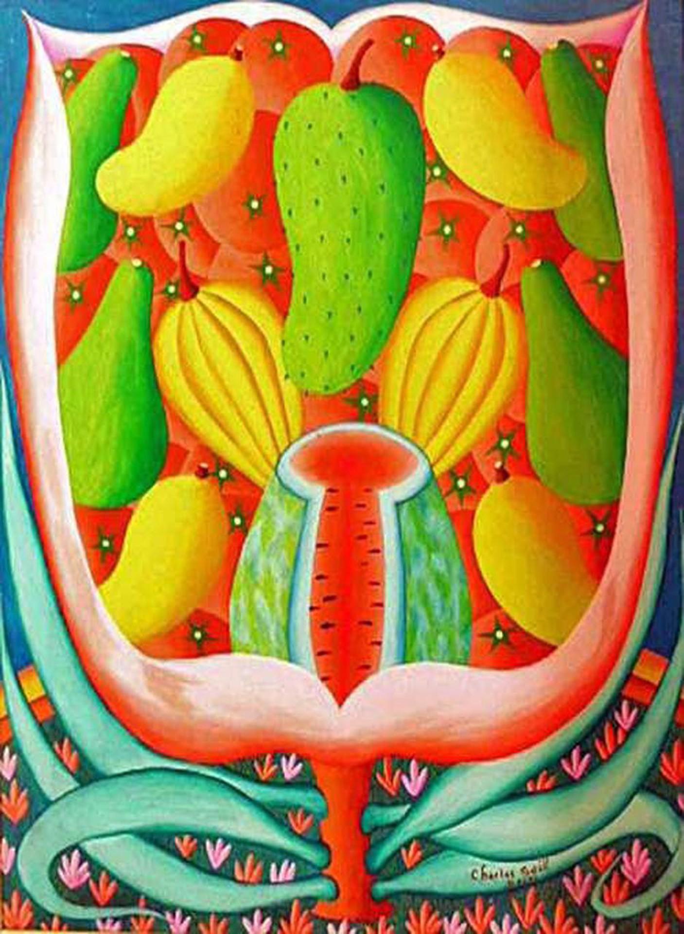 Still Life/Fruits #2-2-95MFN - Art by Charles Saul (Haitian, b. 1943)