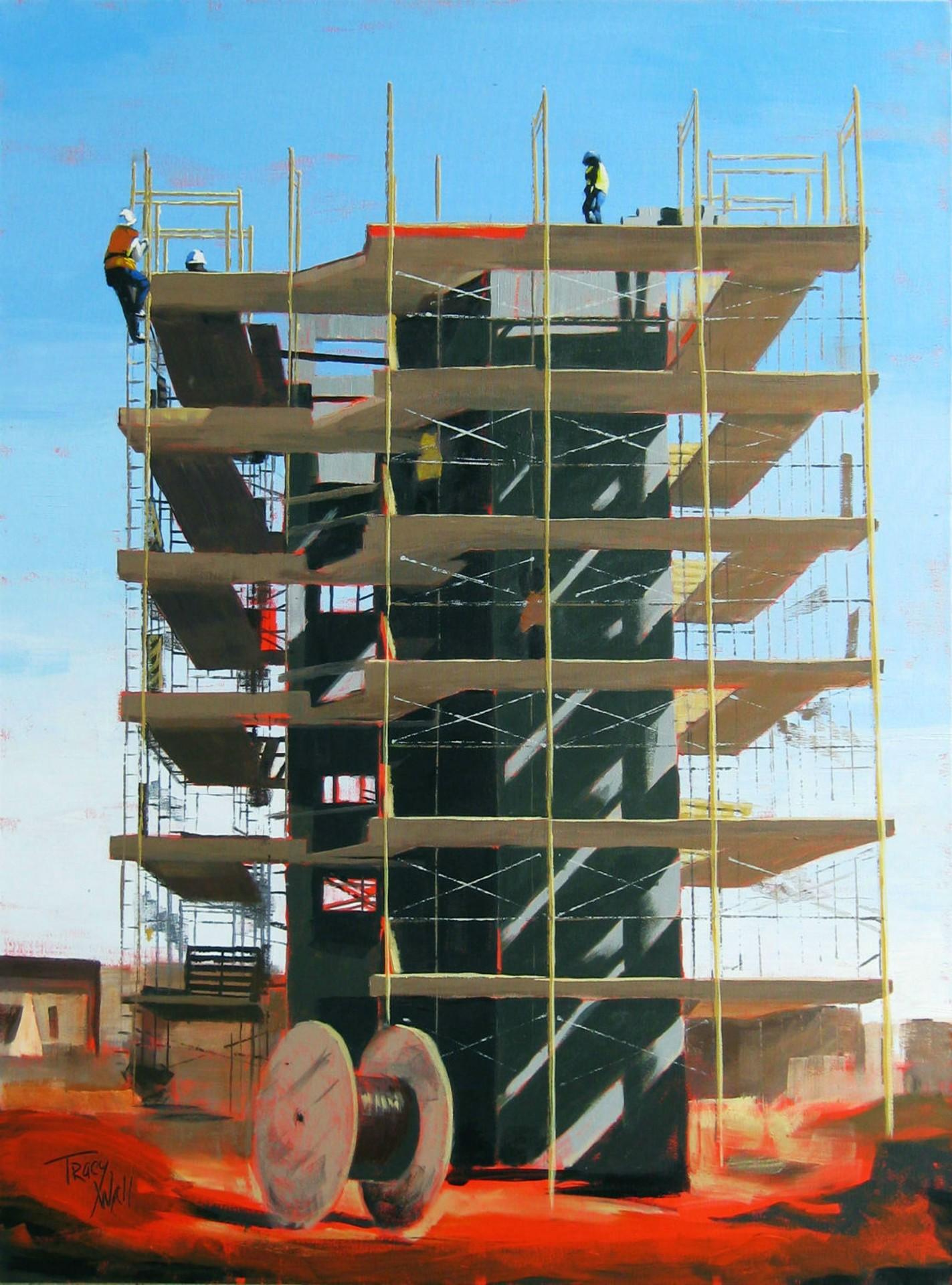 Scaffolding in Red - Art by Tracy Wall