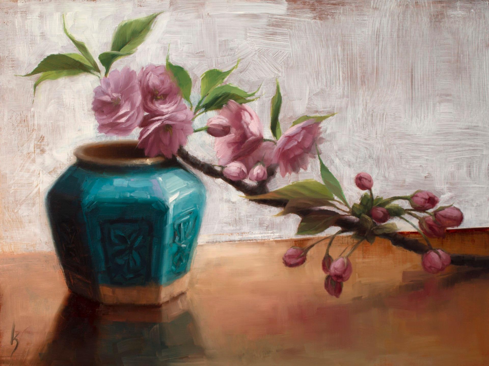 Kirsten Savage Interior Painting - "Forever in My Garden" Oil Painting