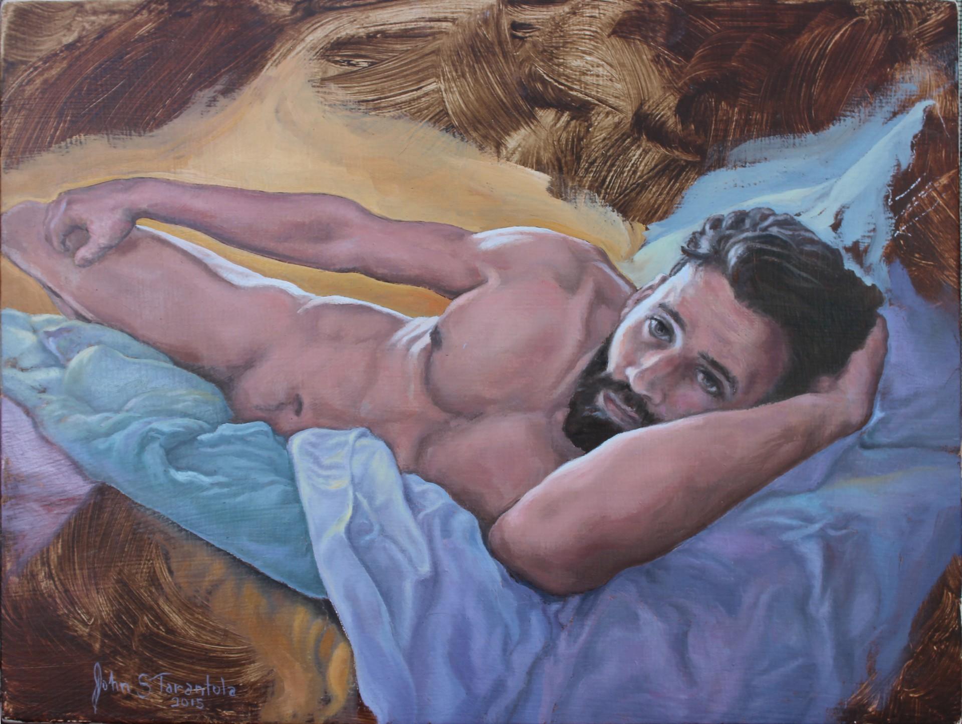 "John's Jackson" (2015) di John Tarantola, ritratto di nudo dipinto ad olio