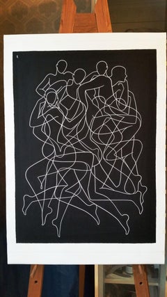Multitude, Drawing, Pen & Ink on Canvas