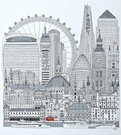 London, Drawing, Pen & Ink on Canvas