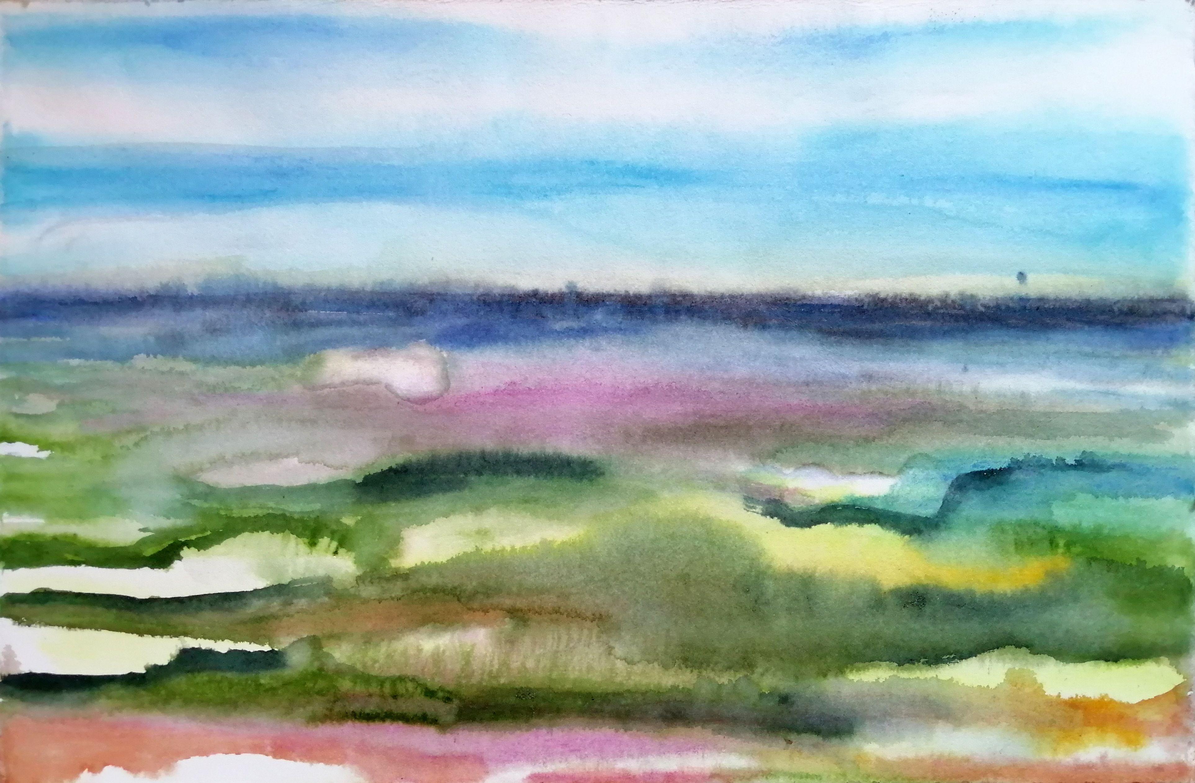 The Baltic Sea tlks to me, Painting, Watercolor on Watercolor Paper - Art by Marko Fenske