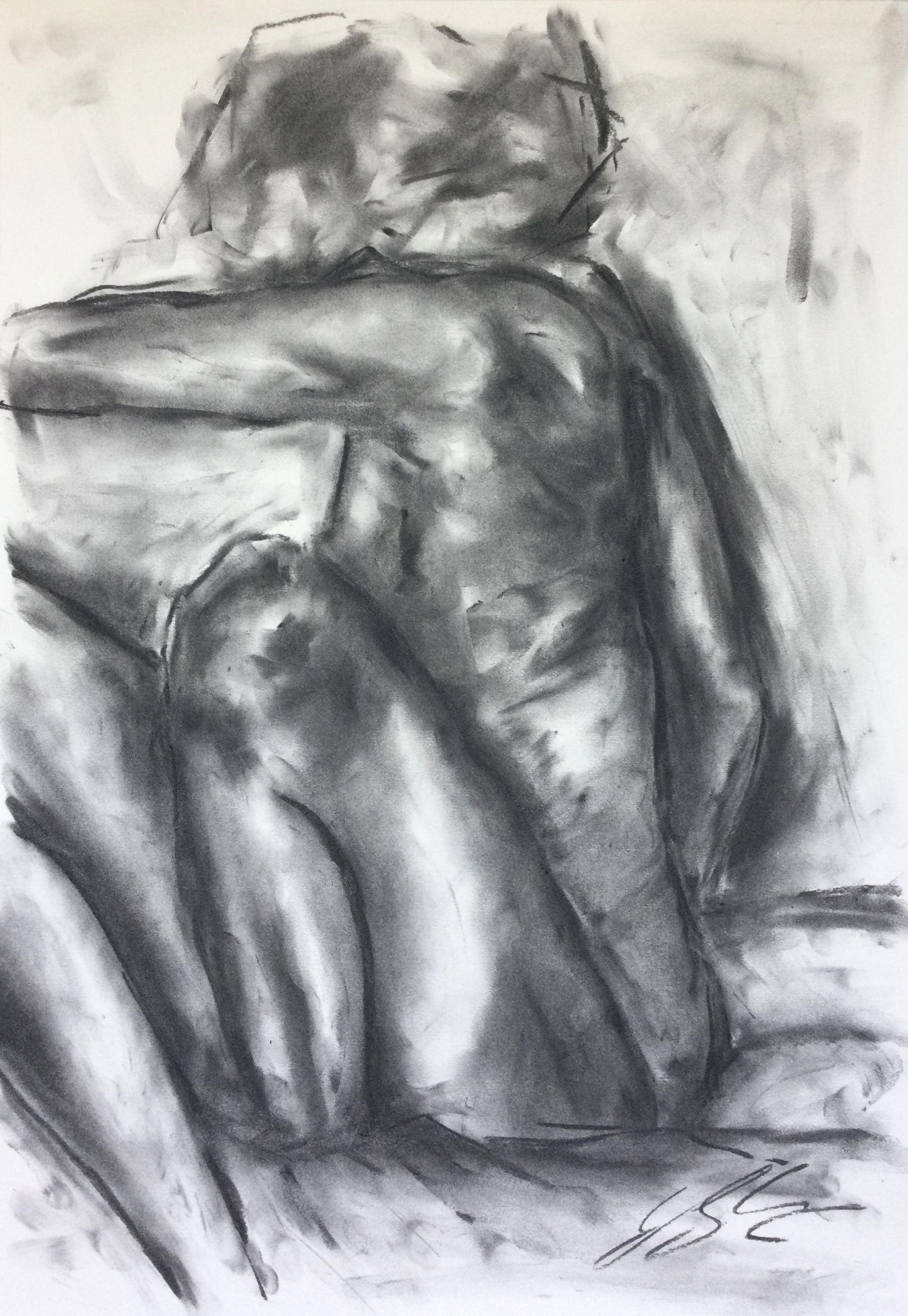 Chosen, Drawing, Charcoal on Paper - Art by James Shipton