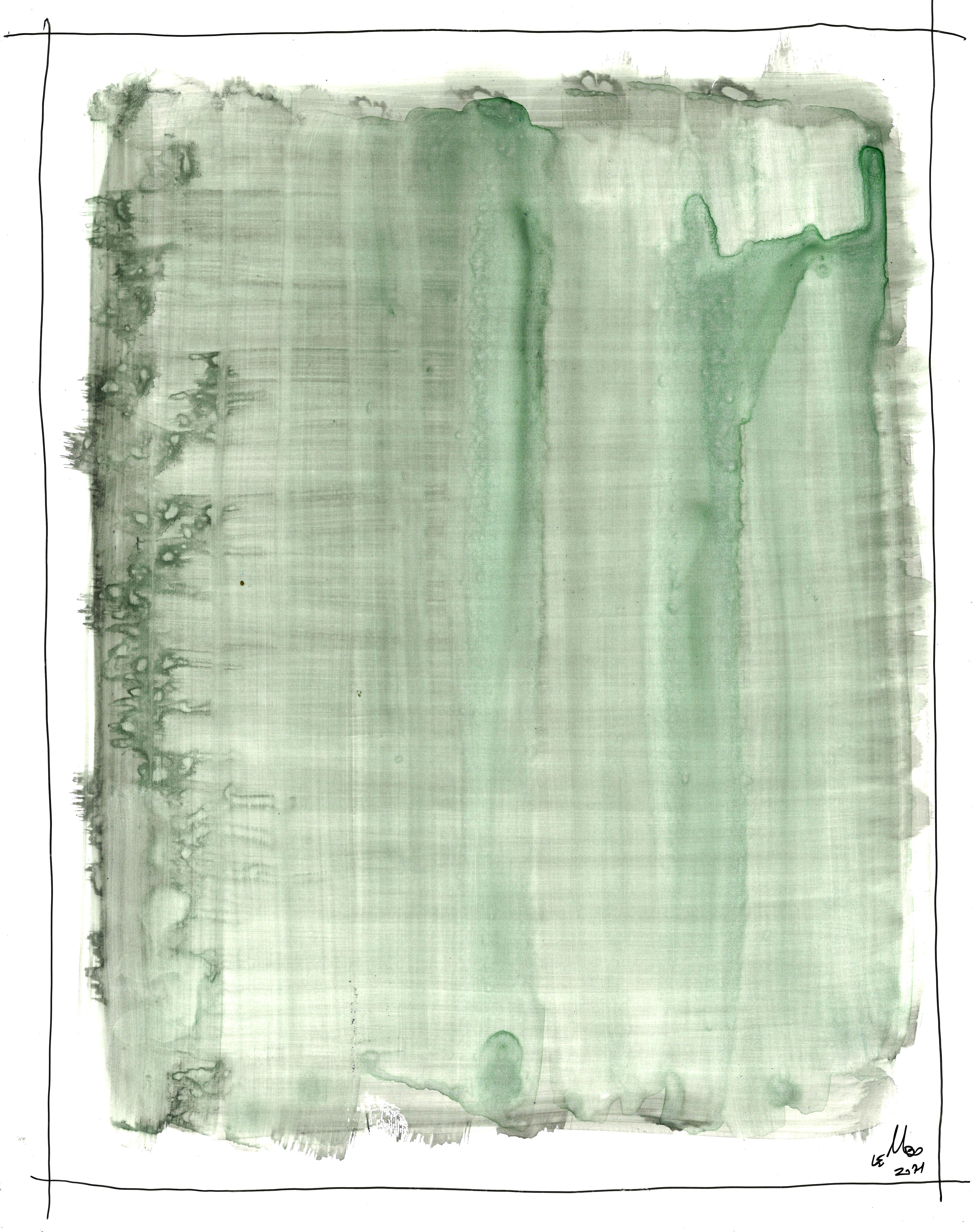 Mark Lembo Abstract Drawing - Grey Green