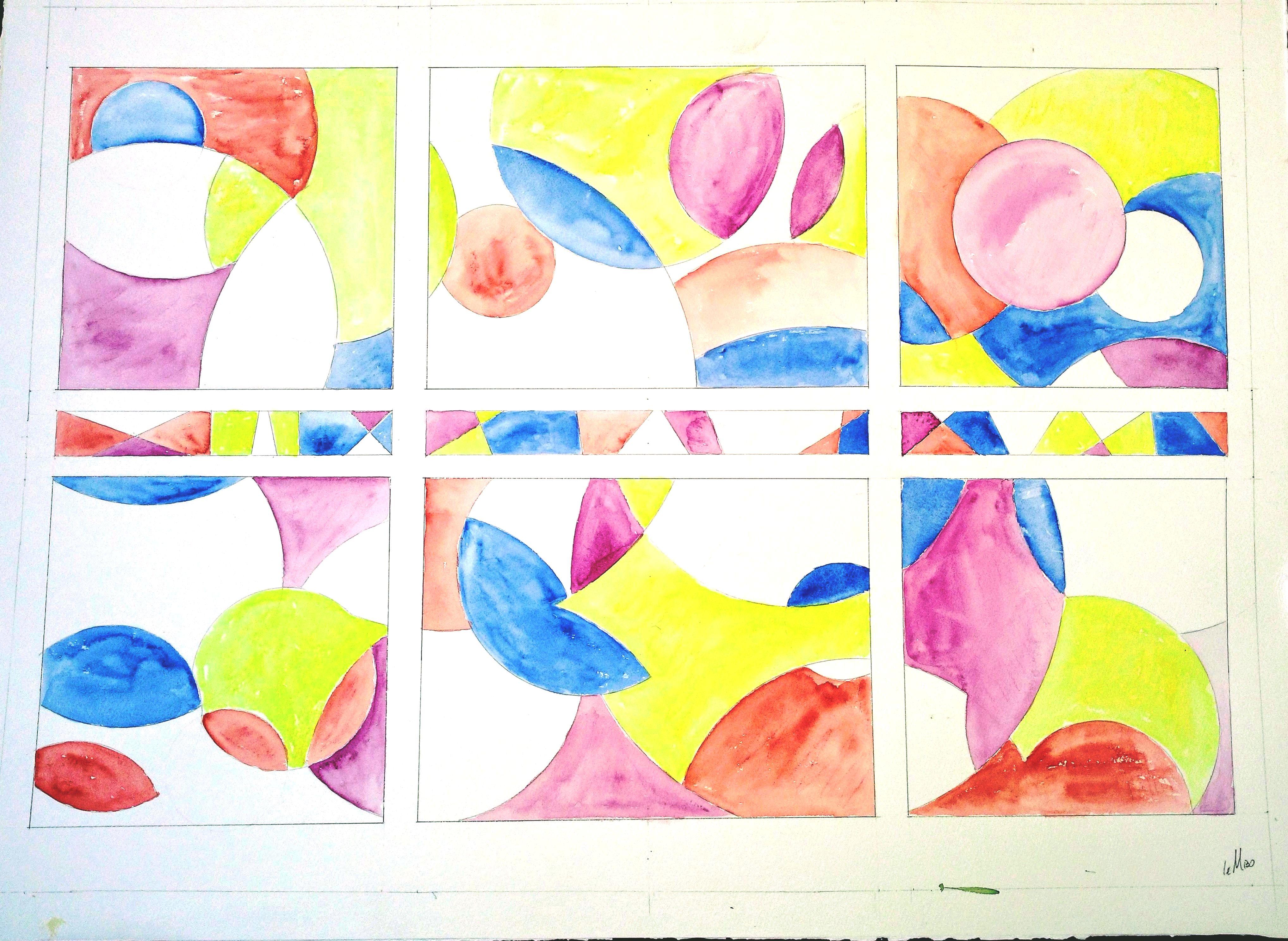 Mark Lembo Abstract Drawing – Kreis Toon