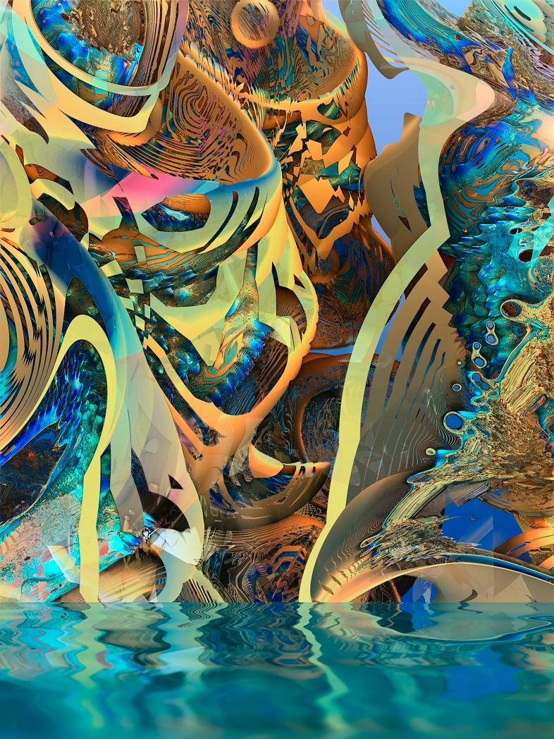 Teri Brudnak Abstract Drawing - Deep Blue Sea