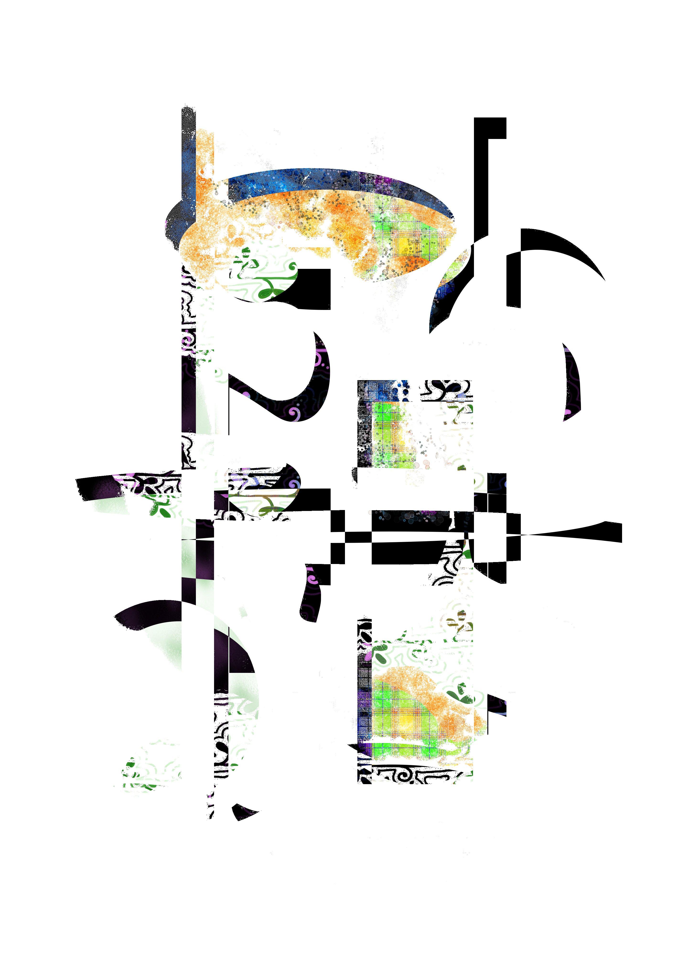 Patrón, Pintura Abstracta Original sobre Papel (Técnica Mixta)